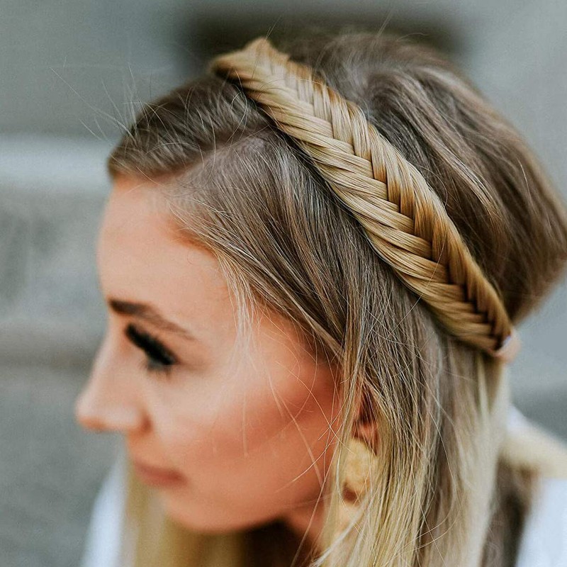 MADISON BRAIDS Women's Arisa Fishtail Headband Hair Braid Natural Looking