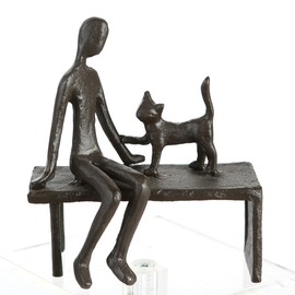 Design Sculpture burnished Zuwendung, Iron, 12 cm