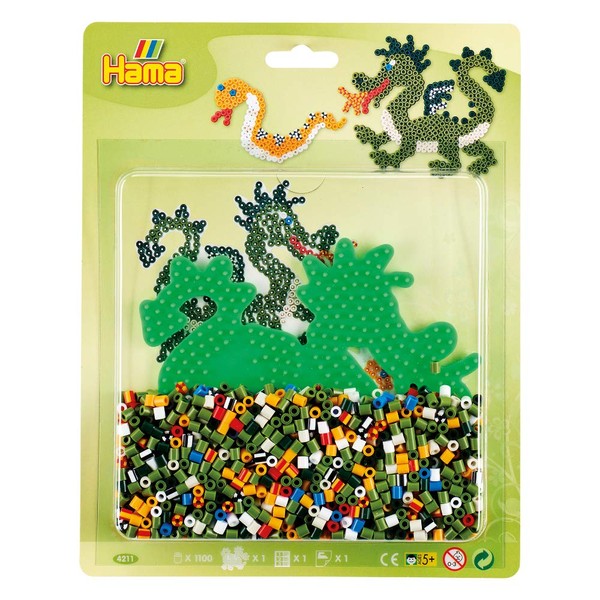 Hama Perlen 4211 Dragon Set with Approx. 1,100 Colourful Midi