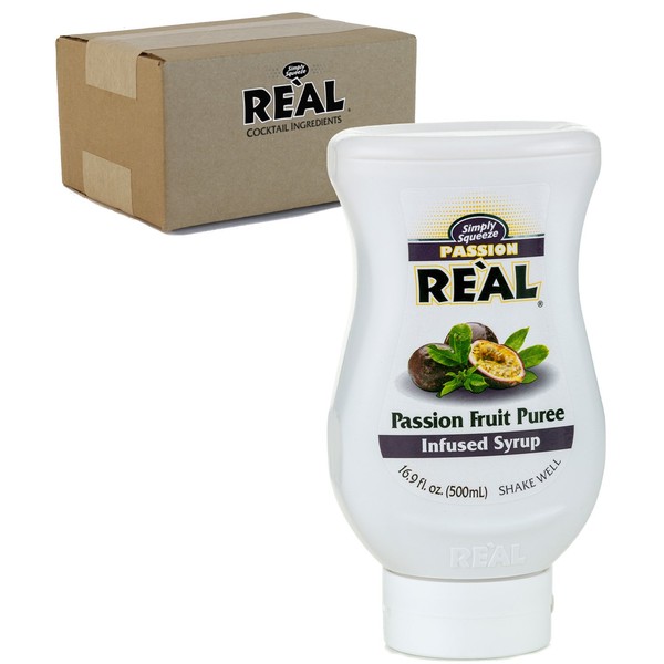 Passion Fruit Reàl, Passion Fruit Puree Infused Syrup, 16.9 FL OZ Squeezable Bottle (Pack of 1)