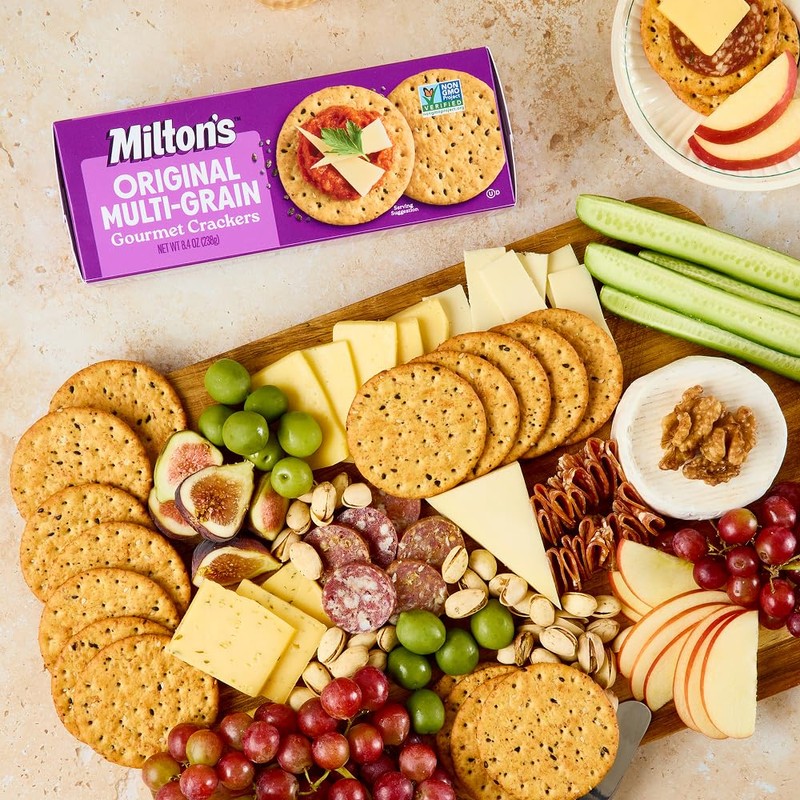 Milton's Gourmet Crackers Variety Bundle (Original Multi-Grain, Everything, Crispy Sea
