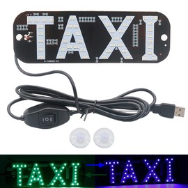 NSKANQI Taxi Light,Dual colors Taxi LED Sign Decor, 2 Color Changeable Taxi LED Light, Hook on Car Window with USB (Blue and Green, USB)