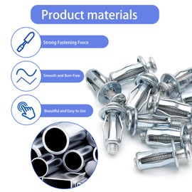 25 Pcs Hollow Wall Fixings, Excellent Plasterboard Fixings, High Hardness Dry Wall Anchor Screws, Galvanized Hollow Wall Anchor, Corrosion Resistant, Suitable for Wood Boards, Bricks, Thin Metal