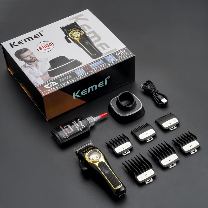 KEMEI 2373 Cortapelo Profesional para Hombre, Cortapelo de Barbero sin