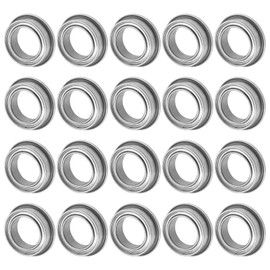M METERXITY 20-Pack MF128ZZ Flanged Ball Bearing, 8mm x 12mm x 3.5mm Double Metal Shielded Z1 Chrome (GCr15) Steel Flange Rip Bearings for Wheelbarrow/Printer/Fax Machines/Power Tools