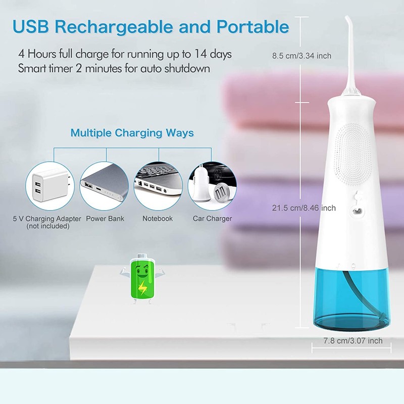 TUREWELL Wireless Oral Irrigator, Water Flosser with 3 Modes and