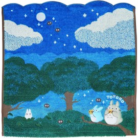 Marushin Ghibli 1005045400 My Neighbor Totoro Hand Towel, 100% Cotton, Character Goods, Gift, Gift, Birthday, Mother's Day, Moonlit Night,