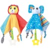 2pcs Infant Soft Cartoon Animal Appease Towel Teether Baby Soothing