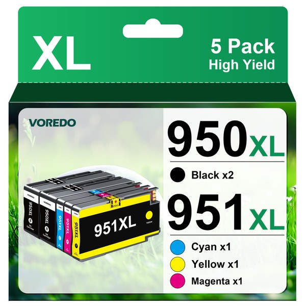 VOREDO for HP 950XL 951XL Ink Cartridges Combo Pack 5