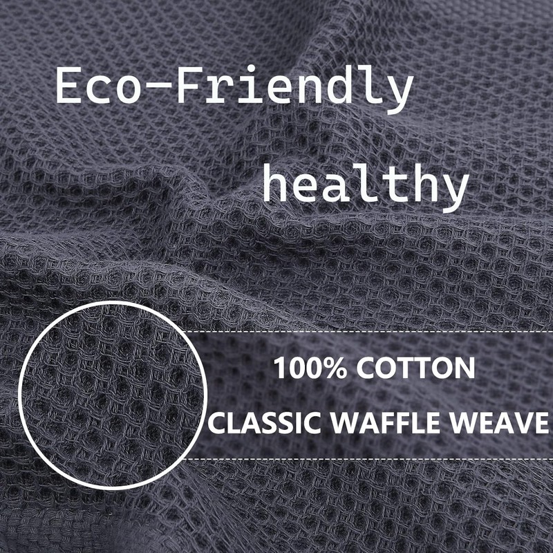 6-Pack 100% Cotton Waffle Weave Kitchen Dish Cloths, Ultra Soft