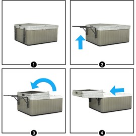 Hi-Roller Spa Cover Slider Shelf - Dual Retractable Lifter Arms