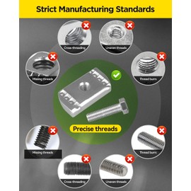 GZBEVITAR Strut Channel Nut and Bolt - 1/4" x 15/16" for 1-5/8" Strut Channel. Strut Nut 1/4"-20 with Thickened Galvanized Plating (16 Pack)