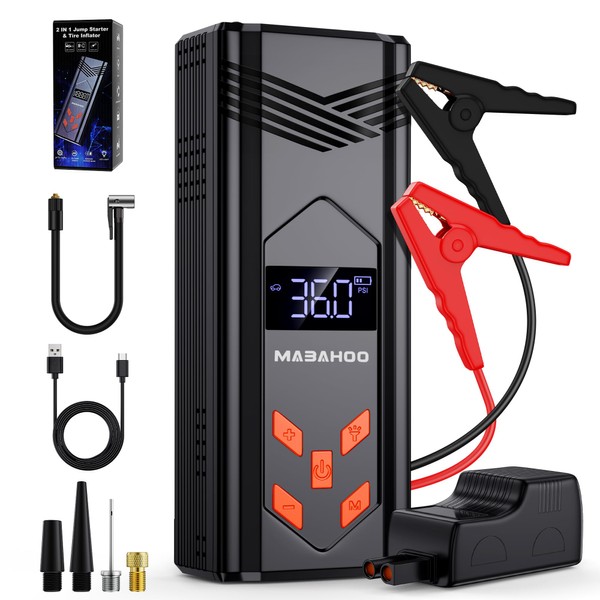 Jump Starter with Air Compressor, 3000A Car Jumper Starter Portable