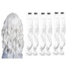 Clip-In Hair Extension Highlights Streaks x 6 (6 X WHITE)