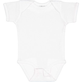 RABBIT SKINS, Baby Soft Short-Sleeve Bodysuit, White, Newborn