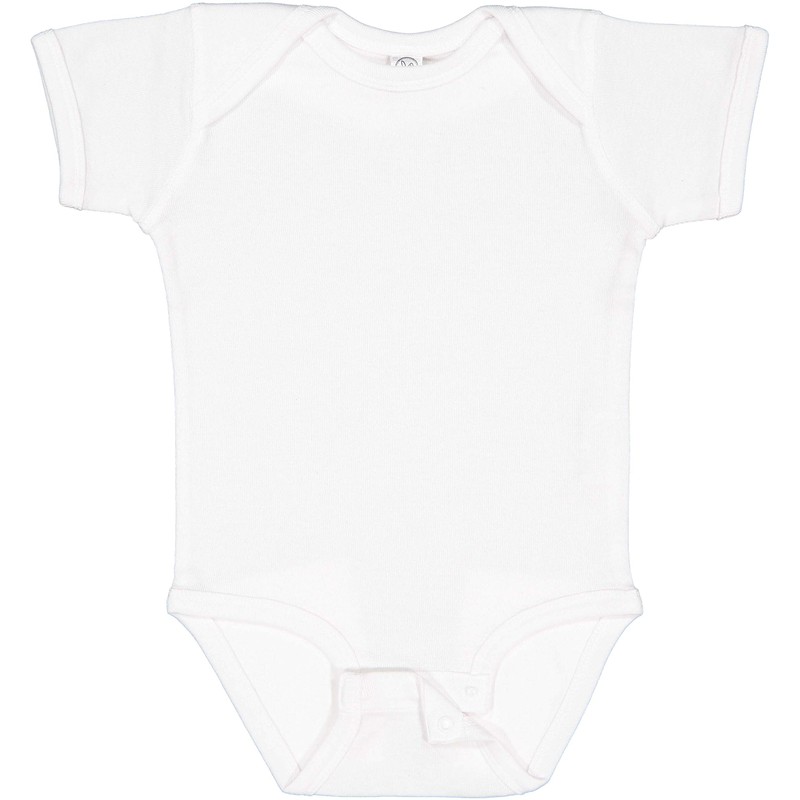 RABBIT SKINS, Baby Soft Short-Sleeve Bodysuit, White, Newborn