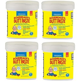 Boudreauxs Butt Paste Diaper Rash Ointment, KHeJwN, Original - Contains 16% Zinc Oxide - Pediatrician Recommended - Paraben and Preservative-Free - 4Pack (16 Ounce)