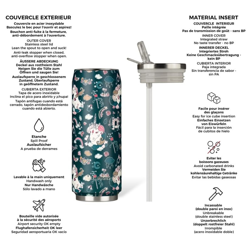 Les Artistes Paris Pull can'IT A-4223 Insulated Flask Stainless Steel