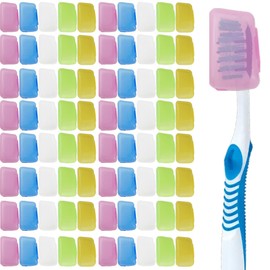 ROYHOO 100PCS Portable Toothbrush Containers Travel Toothbrush Cap Cover Tooth Brush Caps Convenient for Travel, Home, Office and Hotel Use