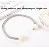 RIJAHO Magnetic Curtain Tiebacks, 2 Pieces Clips Rope Holdbacks Curtain