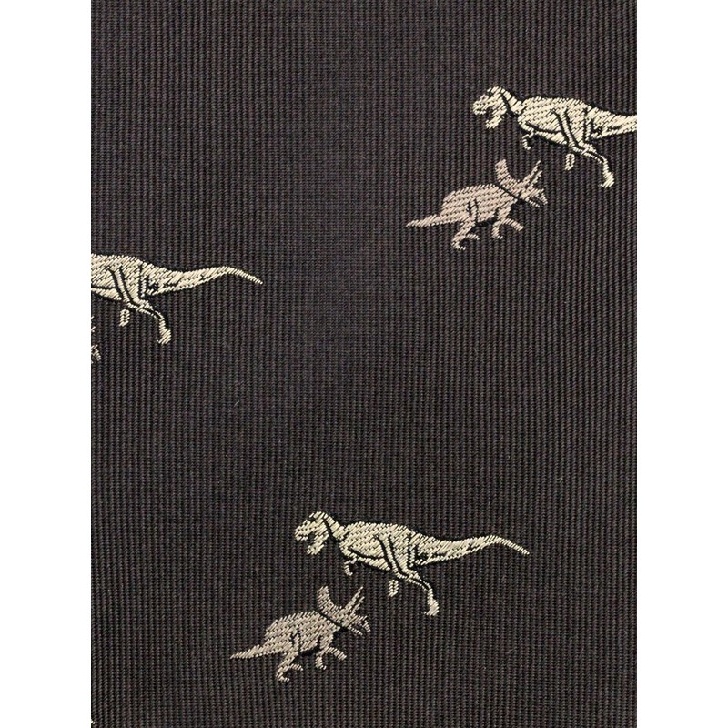 (karora-ta) colorata Tie T-Rex & Triceratops Pattern Dark Brown