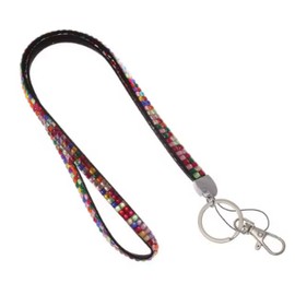 1 x Lanyard Neck Strap Lanyard 10 mm Carabiner Hook ID Car Key Access Cards Rhinestone Bling Rhinestone, Multicoloured, 1 piece