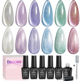 Beetles Kit Esmalte en Gel Ojo de Gato 6 Colores con Imán Efecto