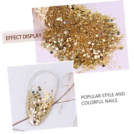 Beavorty Chic Nail Sequins Art Stickers Set Golden Manicure Decoration for Nail Art Lightweight Supplies for Home Salon and
