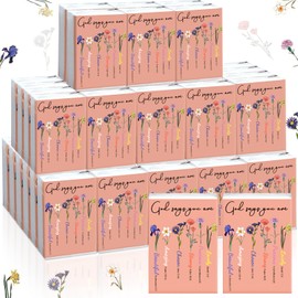 Yinder 60 Pack Christian Pocket Tissues Bulk Bible Verse Travel Size Tissue Packs 3 Ply Facial Paper for Women Wedding Graduation Christian Gifts Church Supplies (Inspirational)