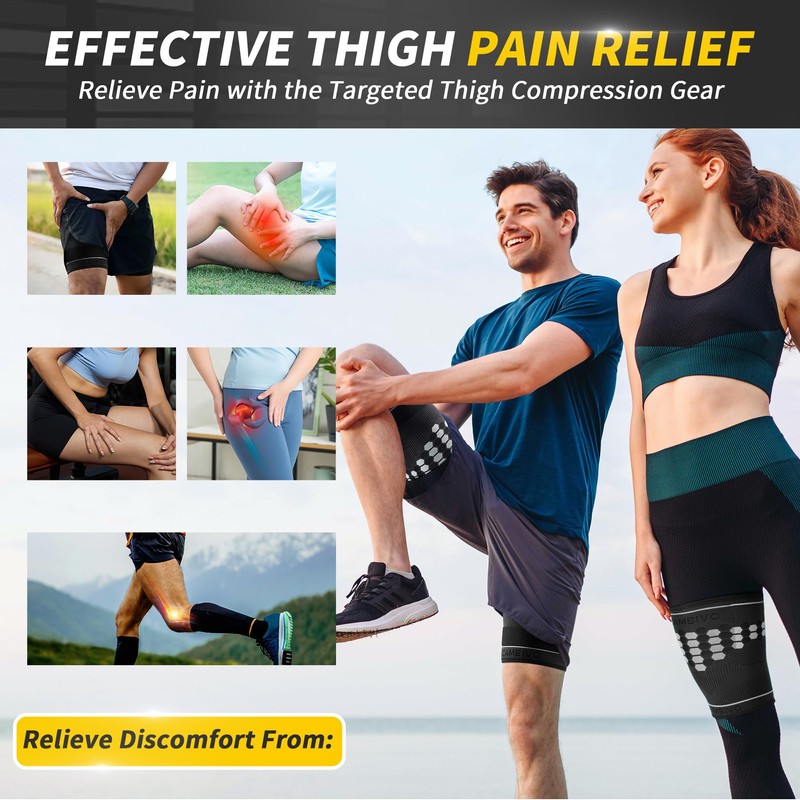 CAMBIVO Thigh Brace Pack of 2, Thigh Rub Protection Compression