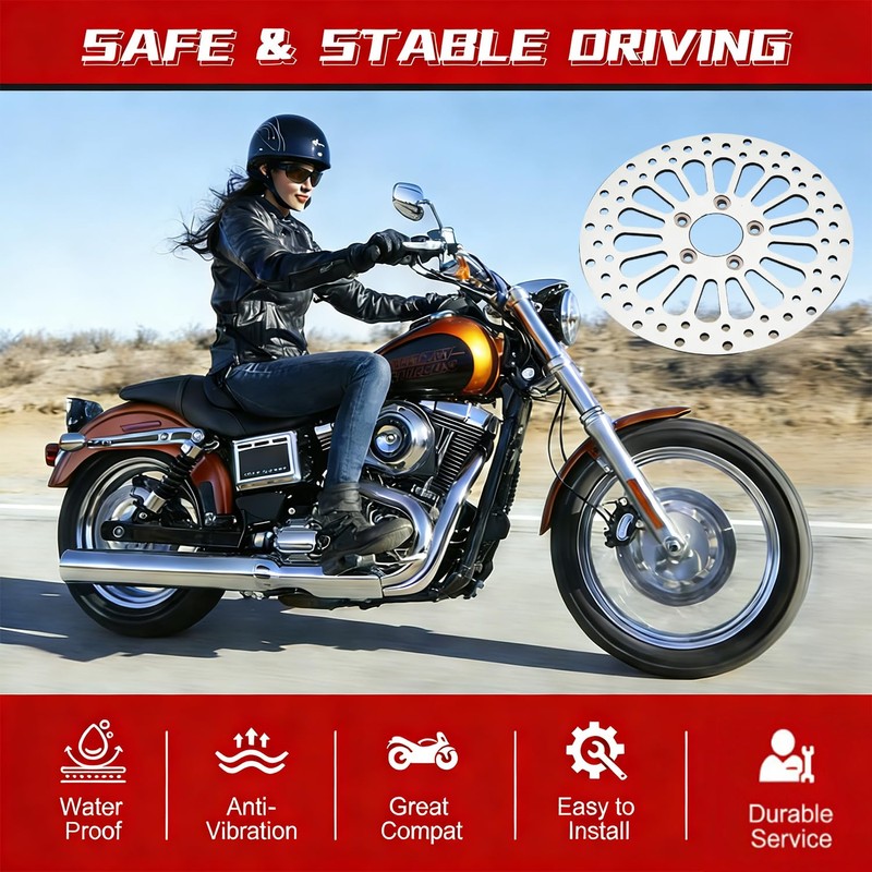 2 * 11.8''Harley front rotors Compatible with Harley Electra Glide/Road