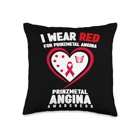 I Wear Red for Prinzmetal Angina Awareness Throw Pillow