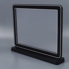 A4 Transparent Photo Album Sliding Frame T-Type Stand for Decoration & Certificates Promotional Material Horizontal Black 5ea