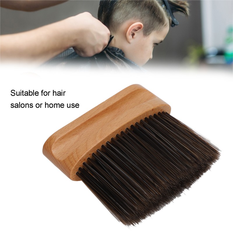 Professional Barber Neck Duster Brush Soft Nylon Hair Wodden Handle