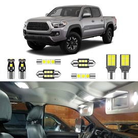 LIGHSTA 11PCS Super Bright White LED Interior Light Kit Package for Toyota Tacoma 2016 2017 2018 2019 2020 2021 2022 + License Plate Lights + Back Up Reverse Lights and Install Tool