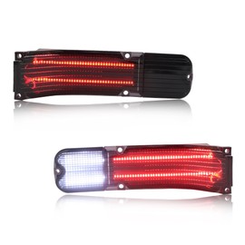 MOTRUM Tail Light Compatible with Chevy Chevelle 1966, [DOT] [IP67 Waterproof] Red LED Taillight Lamps, White Backup Reverse Lights, Replace OEM #CH-TL/RL-66, 1 Pair, Smoked Lens