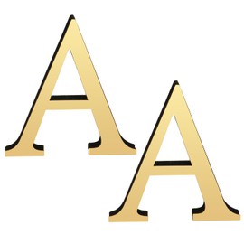 YIEMI 2PCS 3.93 inch 3D Gold Letters for Wall Decor Acrylic Premium Shiny Alphabet Signs for Birthday Party Wedding Home Room Decoration（A,2 pcs）