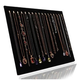 HappyHome Necklace Display Velvet Jewelry Display Holder Stand 37cm x 30cm Black