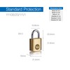 Yale Y110B/20/111/1/B Brass Padlock, 20 mm, 1 Box, 20mm