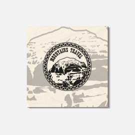 Unbranded Mountains Travel Label 4'' X 4'' Square Wooden Coaster