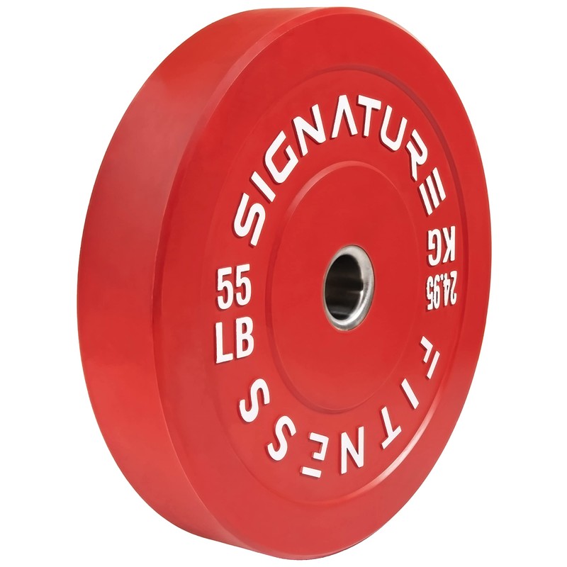 Signature Fitness 2" Olympic Bumper Plate Weight Plates with Steel
