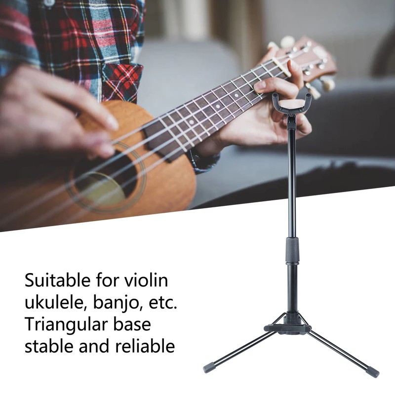 Folding Violin Tripod Holder Musical Wind Instrument Stand for Ukulele