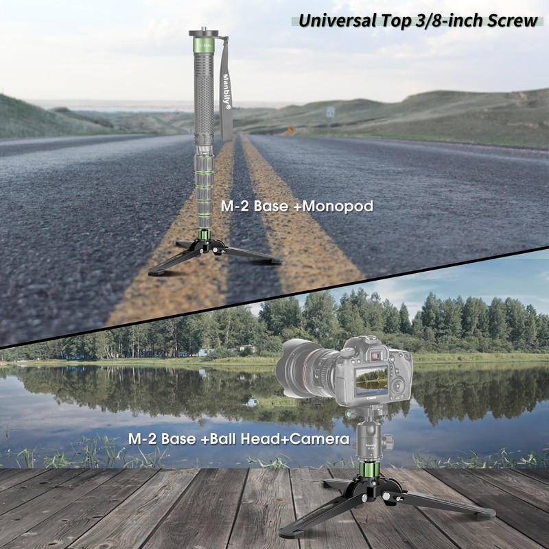 Manbily M-2 Mini Tripod Base for Monopod 3/8 inch Screw