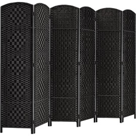 RHF 6 ft.Tall Room Divider, Room Dividers and Folding Privacy Screens, 16" Privacy Screen 6 Panel Room Divider Wall Partition Room Dividers Panel Screen Portable, Black