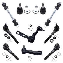 Detroit Axle - Front 10pc Suspension Kit for Ford Expedition F-150 F-250 Lincoln Navigator, Inner & Outer Tie Rod Ends Sway Bars Lower Ball Joints Pitman Idler Arm Replacement