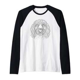 Line Art Cockapoo Cockerpoo Raglan Baseball Tee