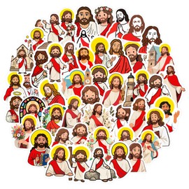 100PSC - Pegatinas de Jesús para niños, lindo versículo bíblico de dibujos animados y pegatinas cristianas, calcomanías de fe religiosa para diarios, cuadernos, álbumes de recortes, regalos misioneros