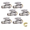 GUOFIS Push Fit 1/4 Turn Straight Stop Valve,1/2 Push X