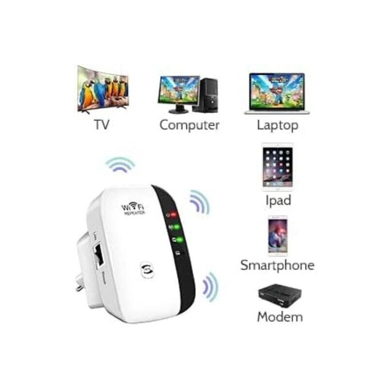 efunmodern NEW! WiFi Range Extender Internet Booster Wireless Signal Repeater