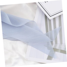 Beavorty 2pcs Elastic Hair Knot Double-layer Bowknot Long Cloth Hair Band Buckle Ponytail Holders for Girls Blue Ribbon Tie Accessory Set